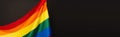 colorful lgbt flag isolated on black