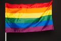 colorful lgbt flag isolated on black.