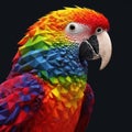 Colorful LGBT Pride Parrot in a Fractal World . Royalty Free Stock Photo