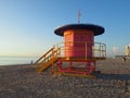 Colorful lifeguard stand on Miami Beach, Florida. Royalty Free Stock Photo