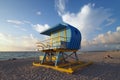 Colorful lifeguard stand on Miami Beach, Florida. Royalty Free Stock Photo