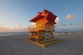 Colorful lifeguard stand on Miami Beach, Florida. Royalty Free Stock Photo