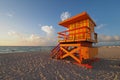 Colorful lifeguard stand on Miami Beach, Florida. Royalty Free Stock Photo