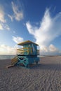 Colorful lifeguard stand on Miami Beach, Florida. Royalty Free Stock Photo