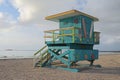 Colorful lifeguard stand on Miami Beach, Florida. Royalty Free Stock Photo