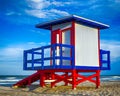 Colorful lifeguard tower