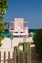 Colorful Lifeguard Tower in South Beach, Miami Beach Royalty Free Stock Photo