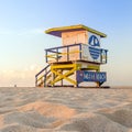 Colorful Lifeguard Tower in South Beach, Miami Beach Royalty Free Stock Photo