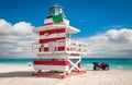 Colorful Lifeguard Tower in South Beach, Miami Beach, Florida Royalty Free Stock Photo