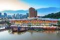 Colorful light building at night in Clarke Quay Singapore Royalty Free Stock Photo