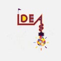 Colorful light bulb icon and Creativity idea sign.Modern