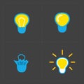Colorful Light bulbs. Bulb icon set Royalty Free Stock Photo