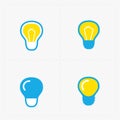 Colorful Light bulbs. Bulb icon set. Royalty Free Stock Photo