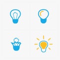 Colorful Light bulbs. Bulb icon set. Royalty Free Stock Photo