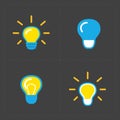 Colorful Light bulbs. Bulb icon set. Royalty Free Stock Photo