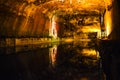 Colorful light effect inside Khewra salt mine