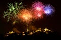 Colorful light and fireworks show