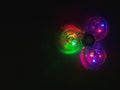 Colorful light neon circle in dark black background Royalty Free Stock Photo