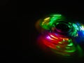 Colorful light neon circle in dark black background Royalty Free Stock Photo