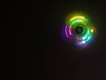 Colorful light neon circle in dark black background Royalty Free Stock Photo