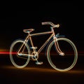 Colorful Light Painting Bicycle at Night Royalty Free Stock Photo