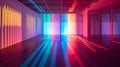 Colorful light patterns projected on walls and floor in an empty interior space with modern design Royalty Free Stock Photo