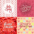 Colorful Light Romantic Spring Backgrounds Set