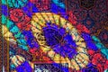 Colorful light from stained glass window on the wall of Nasir Ol-Molk mosque, also famous as Pink Mosque. Shiraz. Iran Royalty Free Stock Photo