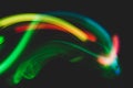 Colorful light traces with long exposure. abstract blurred lights background Royalty Free Stock Photo