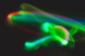 Colorful light traces with long exposure. abstract blurred lights background Royalty Free Stock Photo