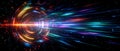 Colorful light tunnel with glowing energy beams Royalty Free Stock Photo