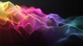 Colorful light waves flowing across dark background Royalty Free Stock Photo