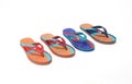 colorful eva ladies flip-flops pairs isolated on white background Royalty Free Stock Photo