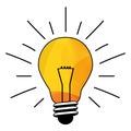 Colorful lightbulb. Vector icon. Creative idea or solution concept illustration.