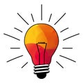 Colorful lightbulb. Vector icon. Creative idea or solution concept illustration.