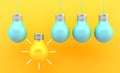 Colorful lightbulbs concept