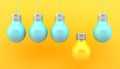 Colorful lightbulbs concept