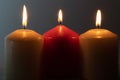 Colorful lighted candles Royalty Free Stock Photo