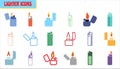 Colorful lighter line and flat vector icon set Royalty Free Stock Photo