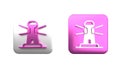 Colorful Lighthouse icon isolated on white background. Square button. 3D render illustration