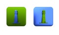 Colorful Lighthouse icon isolated on white background. Square button. 3D render illustration