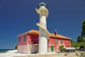 Colorful lighthouse Puntamika in Zadar