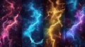 Colorful lightning background created with Generative AI. Big bright explosion in the sky.