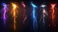 Colorful lightning background created with Generative AI. Big bright explosion in the sky.