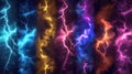 Colorful lightning background created with Generative AI. Big bright explosion in the sky.