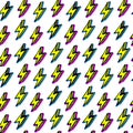 Colorful lightning bolts seamless vector background Royalty Free Stock Photo