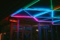 Colorful lights at Austin Motel, Austin, Texas