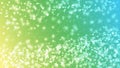 Colorful Lights, Bokeh and Glittering Sparkles in Pastel Blue, Green and Yellow Gradient Background Royalty Free Stock Photo