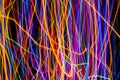 Colorful lights on the long exposure with motion background, Abstract glowing colorful lines, slow speed shutter Royalty Free Stock Photo