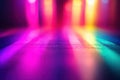 Colorful lights radiate outward on the floor with blur vision and abstract theme Royalty Free Stock Photo
